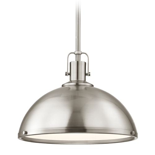 Design Classics Lighting Nautical Satin Nickel Pendant Light 13.38-Inch Wide 1762-09 SH1776-09 R1776-09