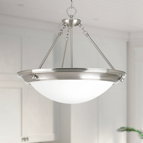 Progress Lighting Eclipse Pendant in Brushed Nickel by Progress Lighting P3573-09