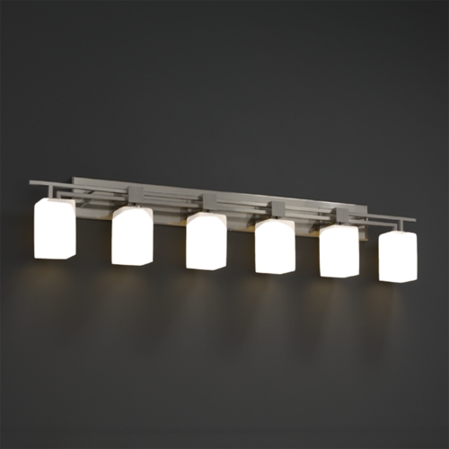 Justice Design Group Justice Design Group Fusion Collection Bathroom Light FSN-8706-15-RBON-NCKL