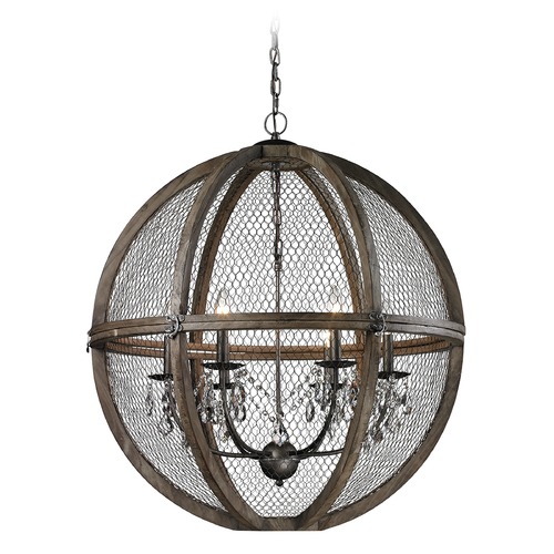 Elk Lighting Renaissance Invention 30-Inch Orb Chandelier with Metal Wire Mesh 140-008