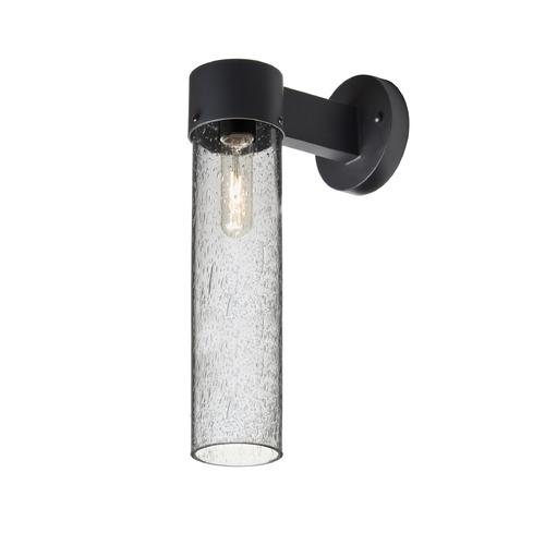 Besa Lighting Seeded Glass Outdoor Wall Light Black Juni by Besa Lighting JUNI16CL-WALL-BK