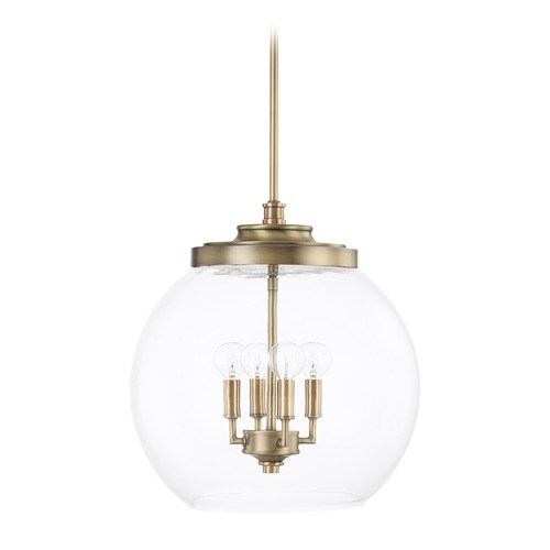 Mid-Century 16-Inch Pendant in Aged Brass by Capital Lighting