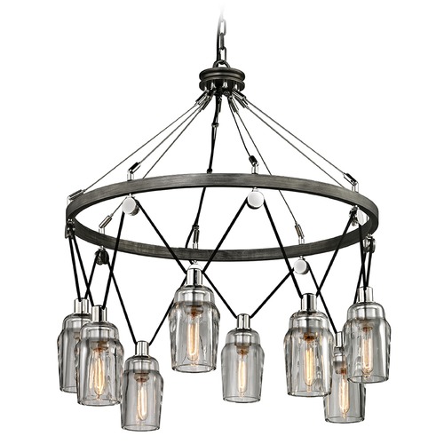 Troy Lighting Troy Lighting Citizen Graphite / Polished Nickel Pendant Light with Cylindrical Shade F5998