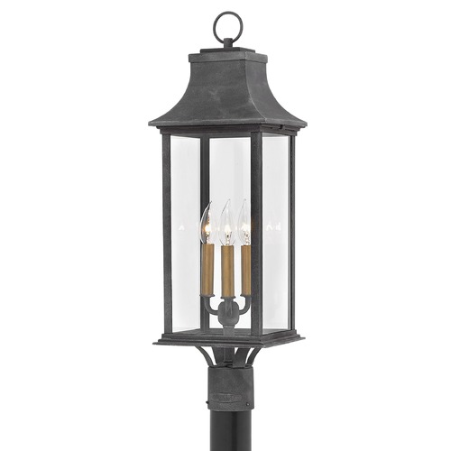 Hinkley Adair 27.75-Inch Post Light in Aged Zinc by Hinkley Lighting 2931DZ