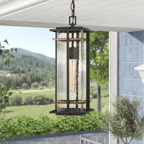 San Marcos Black with Antique Copper Outdoor Hanging Light by Minka Lavery
