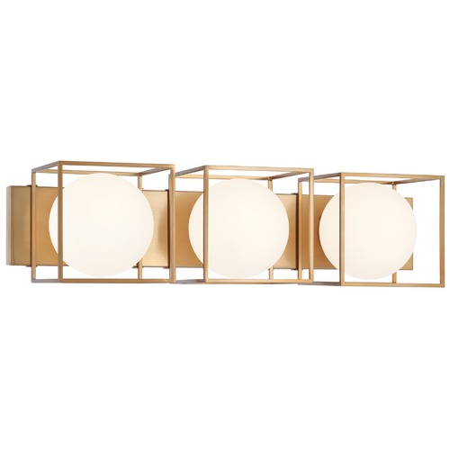 Squircle Aged Gold Bathroom Light by Matteo Lighting