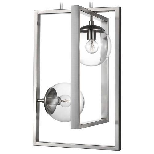 Progress Lighting Atwell Brushed Nickel Pendant Light with Globe Shade