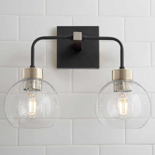 Quorum Lighting Lacy Noir & Aged Brass Bathroom Light by Quorum Lighting 532-2-6980