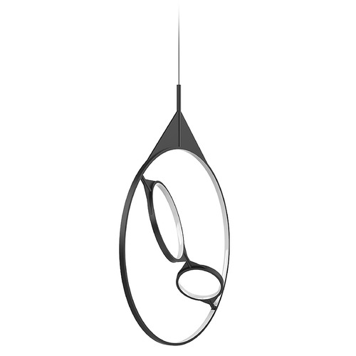 Kuzco Lighting Serif 24-Inch Wide LED Rings Pendant in Black by Kuzco Lighting PD84324-BK