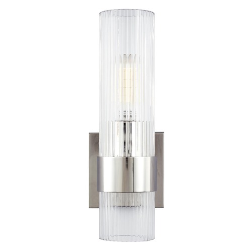 Chapman & Meyers 12.63-Inch Tall Geneva Polished Nickel Sconce by Visual Comfort Studio