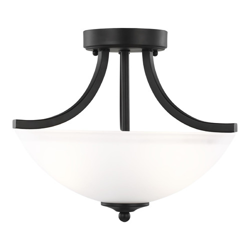 Generation Lighting Geary 12.88-Inch Semi-Flush Mount in Black by Generation Lighting 7716502-112