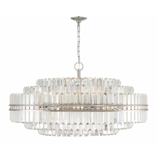 Hayes 32-Light Chandelier in Polished Nickel by Crystorama Lighting