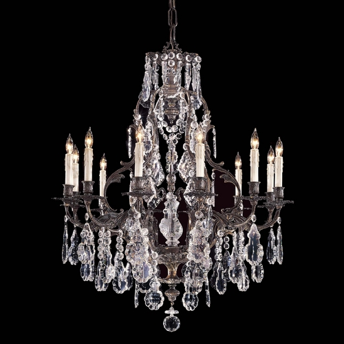 Crystal Chandelier in Oxide Brass by Metropolitan Lighting