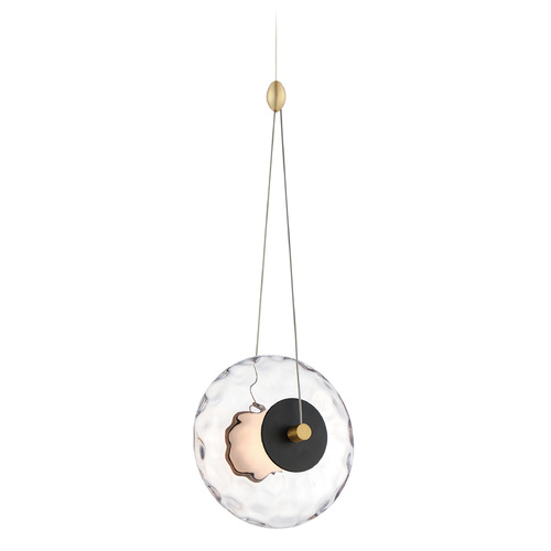 ET2 Lighting Amulet Black & Natural Aged Brass LED Mini Pendant by ET2 Lighting E24031-24BKNAB