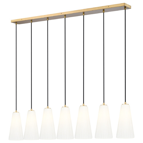 Z-Lite Farrell Modern Gold Multi-Light Pendant with Conical Shade
