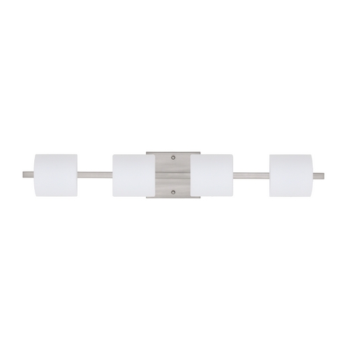 Besa Lighting Modern Bathroom Light White Glass Satin Nickel by Besa Lighting 4WS-787307-SN