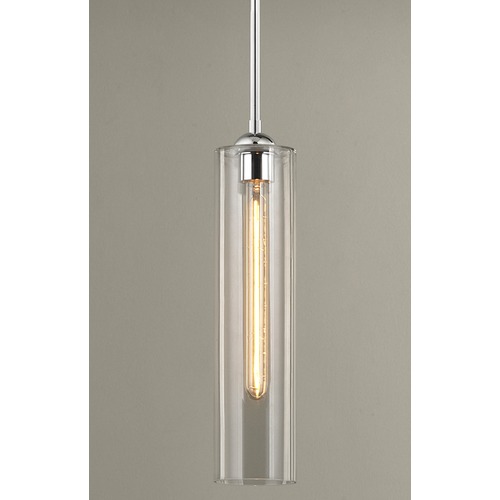 Design Classics Lighting Clear Glass Mini-Pendant Chrome 581-26 GL1640C