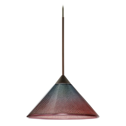 Besa Lighting Besa Lighting Kona Bronze LED Mini-Pendant Light with Conical Shade 1XT-117691-LED-BR