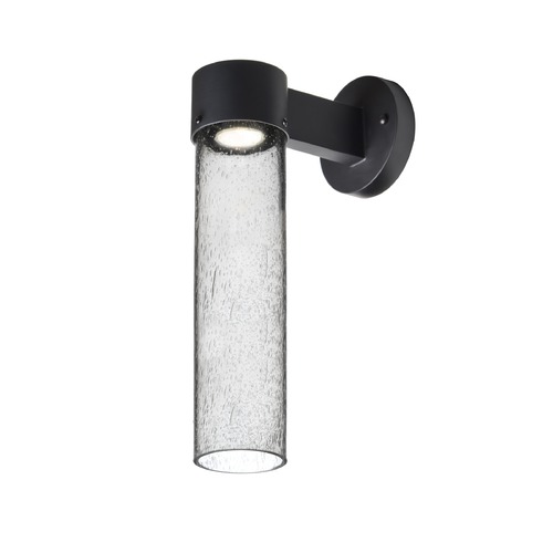 Seeded Glass LED Outdoor Wall Light Black Juni by Besa Lighting