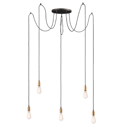 Maxim Lighting Early Electric Black & Antique Brass Multi-Light Pendant by Maxim Lighting 12125BKAB