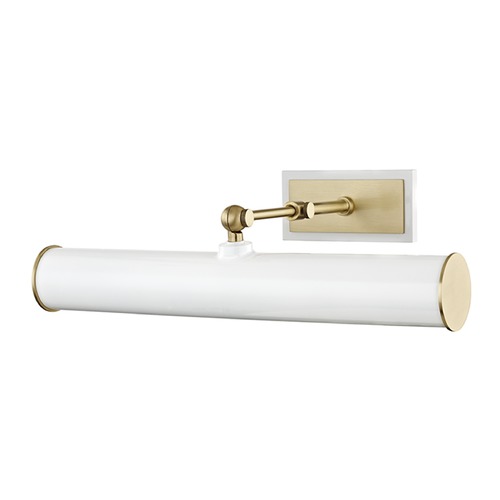 Holly Aged Brass & White Picture Light by Mitzi by Hudson Valley
