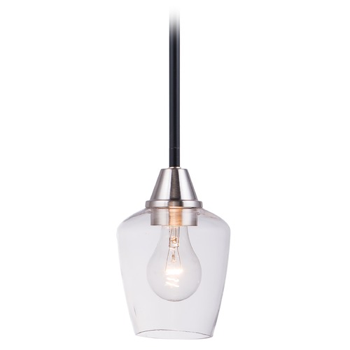 Maxim Lighting Goblet Black & Satin Nickel Mini Pendant by Maxim Lighting 96120CLBKSN