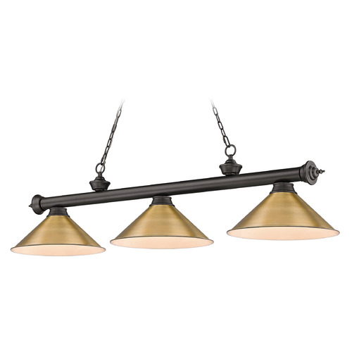 Z-Lite Cordon Bronze Billiard Light by Z-Lite 2306-3BRZ-RB15