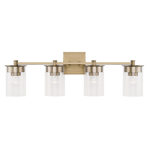 Mason 29.5-Inch Vanity Light in Aged Brass by HomePlace Lighting