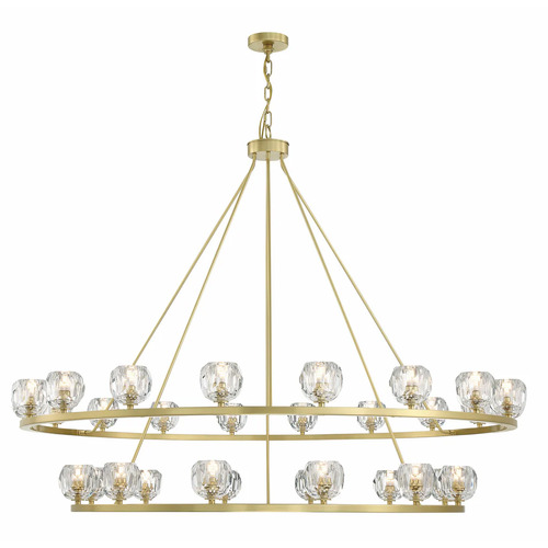 Crystorama Lighting Aragon 30-Light Chandelier in Soft Brass by Crystorama Lighting ARA-10269-SB