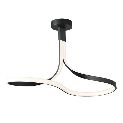 Serpentine Black LED Semi-Flush Mount Light by ET2 Lighting