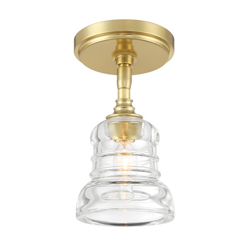Gregory Single-Light Semi-Flush Mount in Brass by Crystorama Lighting