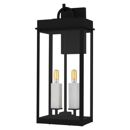Quoizel Lighting Quoizel Lighting Carmen Matte Black & White Onyx Outdoor Wall Light CAM8409MBK