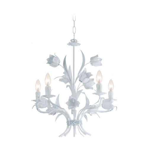 Chandelier in Wet White Finish