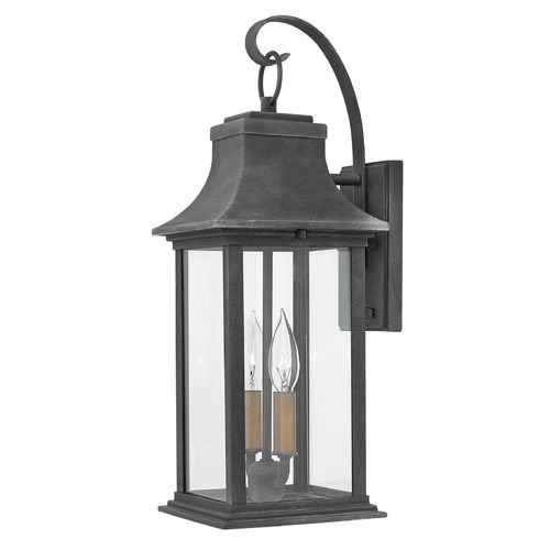 Hinkley Outdoor Wall Lantern 2 Lt Aged Zinc by Hinkley 2934DZ