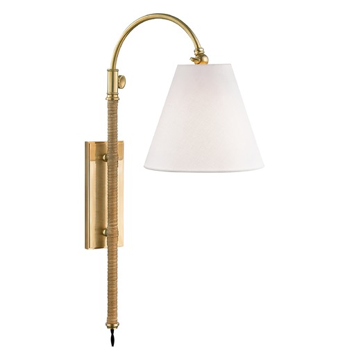 Hudson Valley Lighting Curves No. 1 Aged Brass Convertible Wall Lamp by Hudson Valley Lighting MDS501-AGB