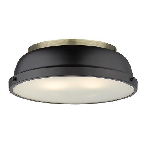 Golden Lighting Duncan Flush Mount in Matte Black by Golden Lighting 3602-14AB-BLK