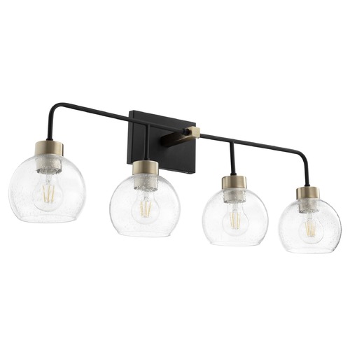 Quorum Lighting Lacy Noir & Aged Brass Bathroom Light by Quorum Lighting 532-4-6980