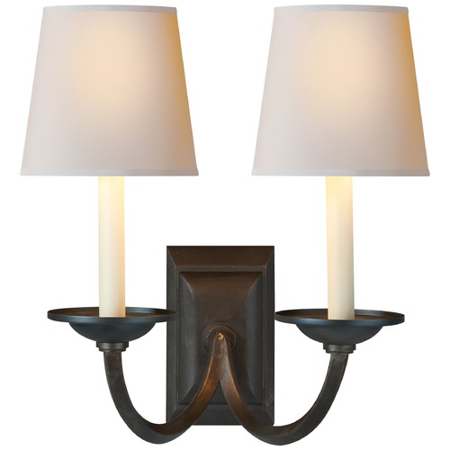 Visual Comfort Signature Collection E.F. Chapman Flemish Double Sconce in Aged Iron by Visual Comfort Signature CHD1496AINP