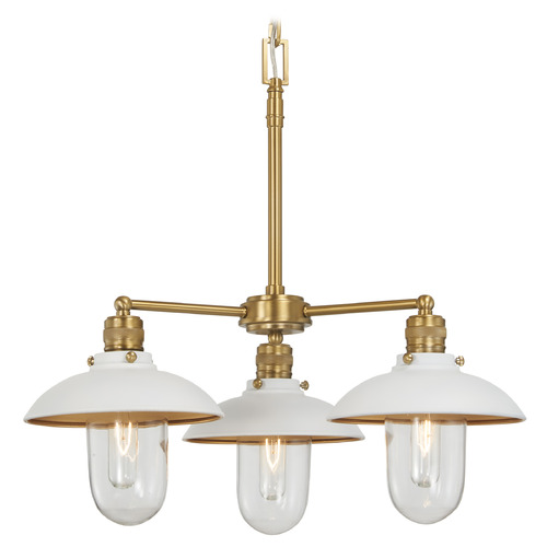 Downtown Edison White & Soft Brass Chandelier by Minka Lavery