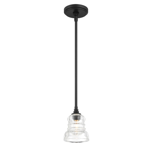 Gregory Mini Pendant in Matte Black by Crystorama Lighting