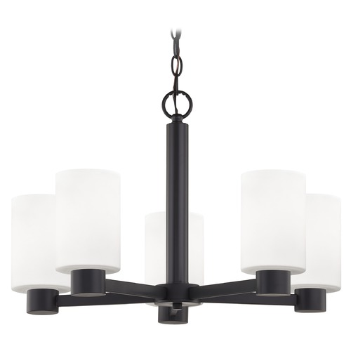 Design Classics Lighting Design Classics Vashon Matte Black Chandelier 2105-07 GL1028C