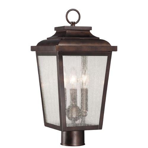 Seeded Glass Post Light Bronze by Minka Lavery