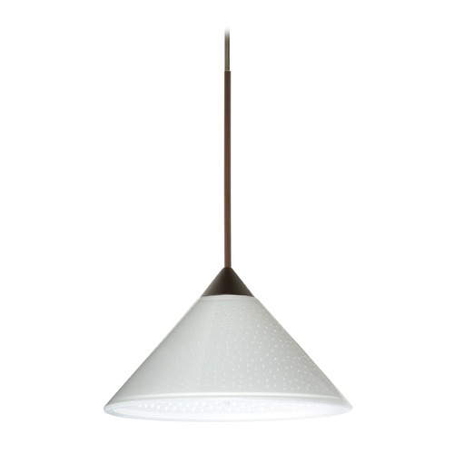 Besa Lighting Besa Lighting Kona Bronze LED Mini-Pendant Light with Conical Shade 1XT-282453-LED-BR