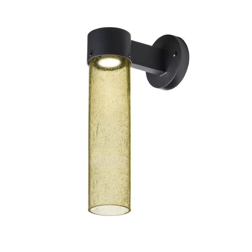 Gold Seeded LED Outdoor Wall Light Black Juni by Besa Lighting