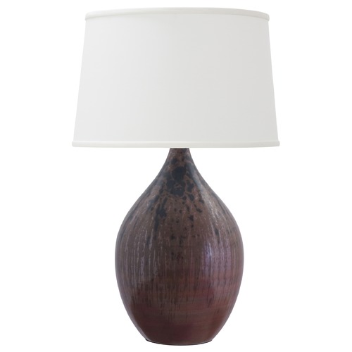 Scatchard Stoneware Decorated Red Table Lamp by House of Troy Lighting