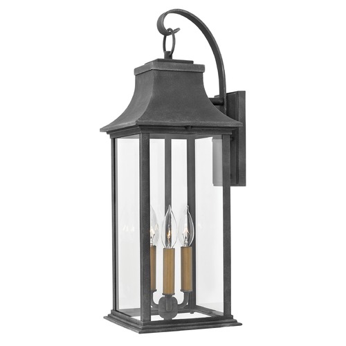 Outdoor Wall Lantern in Aged Zinc by Hinkley Lighting