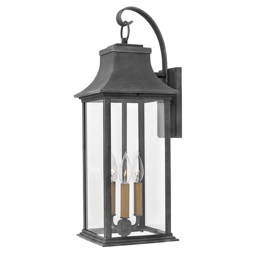 Hinkley Outdoor Wall Lantern 3 lt Aged Zinc by Hinkley 2935DZ