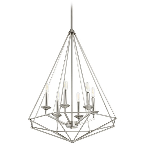 Quorum Lighting Bennett Satin Nickel Pendant by Quorum Lighting 8311-6-65