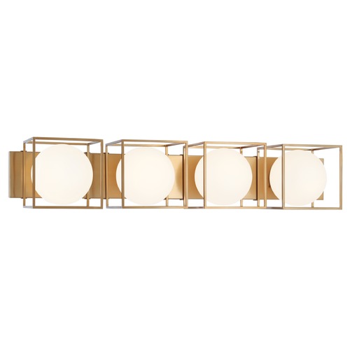 Matteo Lighting Squircle Aged Gold Bathroom Light by Matteo Lighting S03804AG