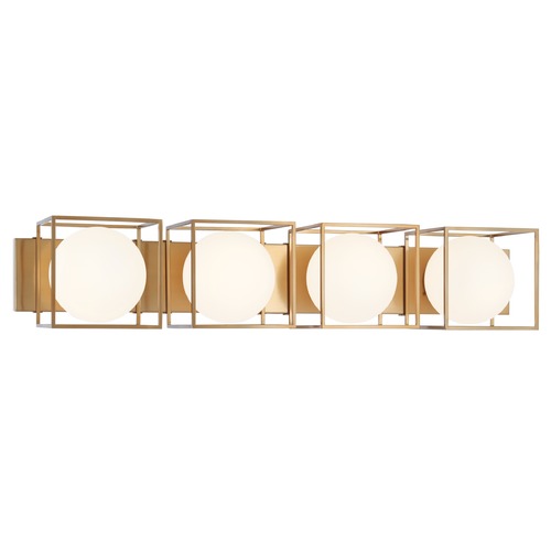 Squircle Aged Gold Bathroom Light by Matteo Lighting
